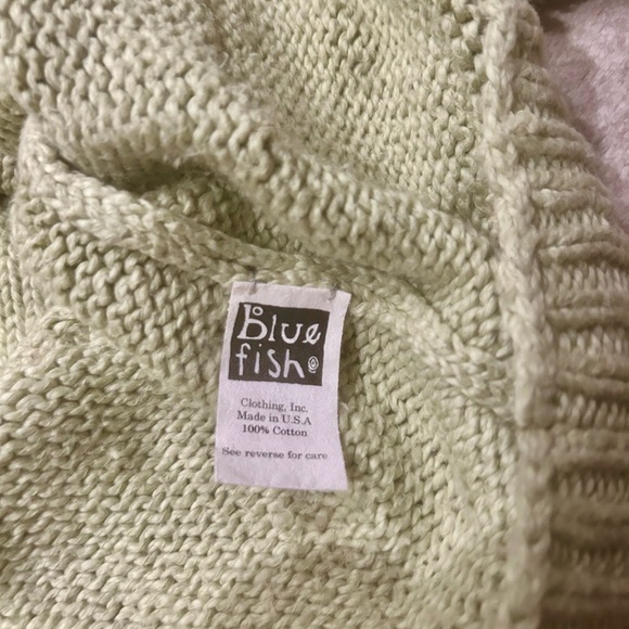 Rare Vintage 90s Blue Fish knitted button up sweater - Picture 9 of 10